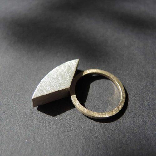 Ring Kreisausschnitt – 750 Gold, Silber